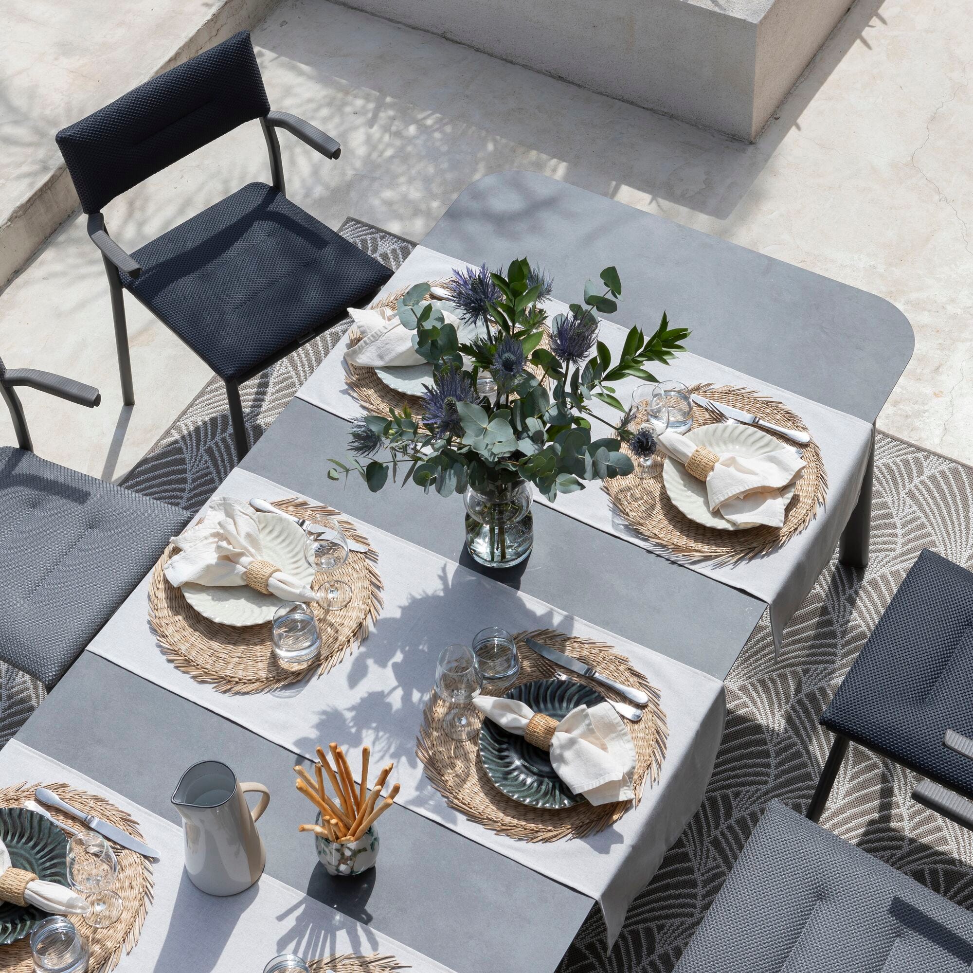 Sedia da giardino imbottita - Oron - BeComfort® - Grigio Dark Grey
