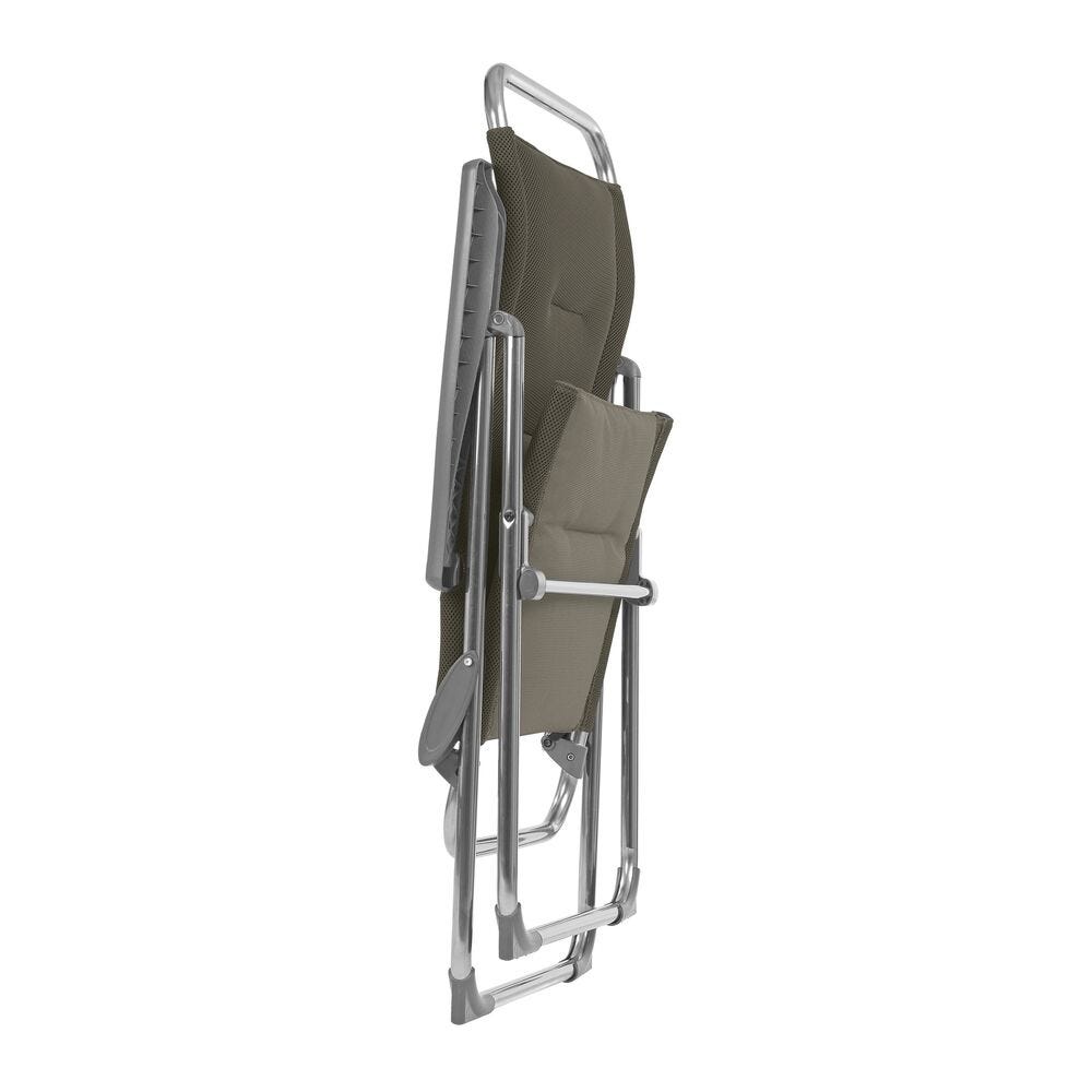Poltrona pieghevole imbottita multi-posizione - Alu Cham - AirComfort® - Marrone Taupe
