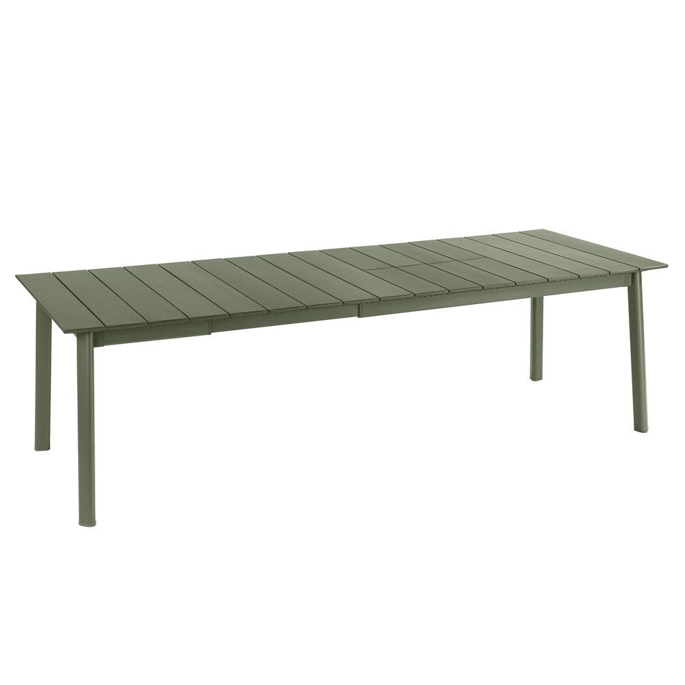 Tavolo da giardino allungabile 8 a 10 persone - Oron - Lattes Aluminium - Verde Moss